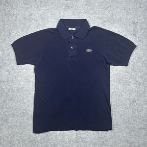 Lacoste Polo Shirt Men's Size 2 Navy Blue Pullover 2 Button Preppy Crocodile
